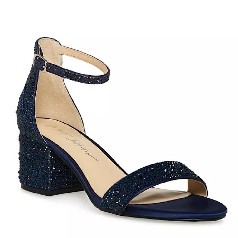 Betsy Johnson SB-Mari block heel embellished evening sandals